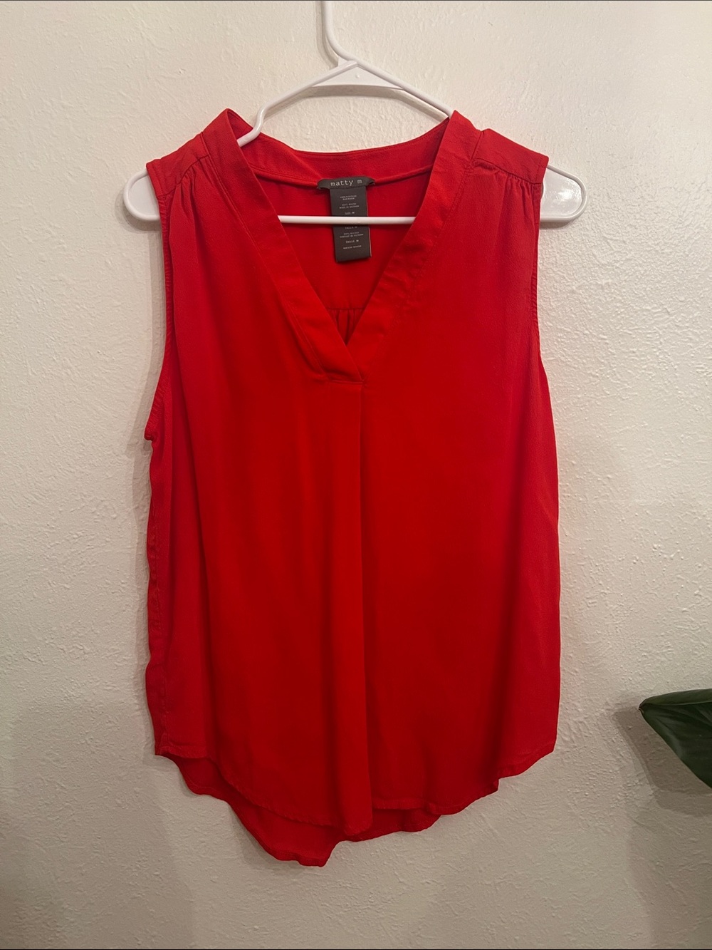 Matty M Red Sleeveless V-Neck Camisole